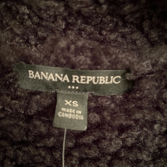Banana Republic teddy coat black warm NWT x small Sherpa - Picture 3 of 6